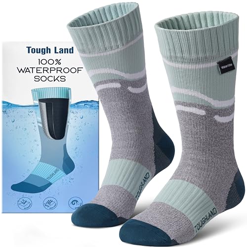 Waterproof Merino Wool Lined Socks for Men & Women - Breathable Water Resistant Hiking, Cycling, Running & Hunting Socks - Keep Feet Dry for Outdoor Adventures, Winter Sports & Daily Wear