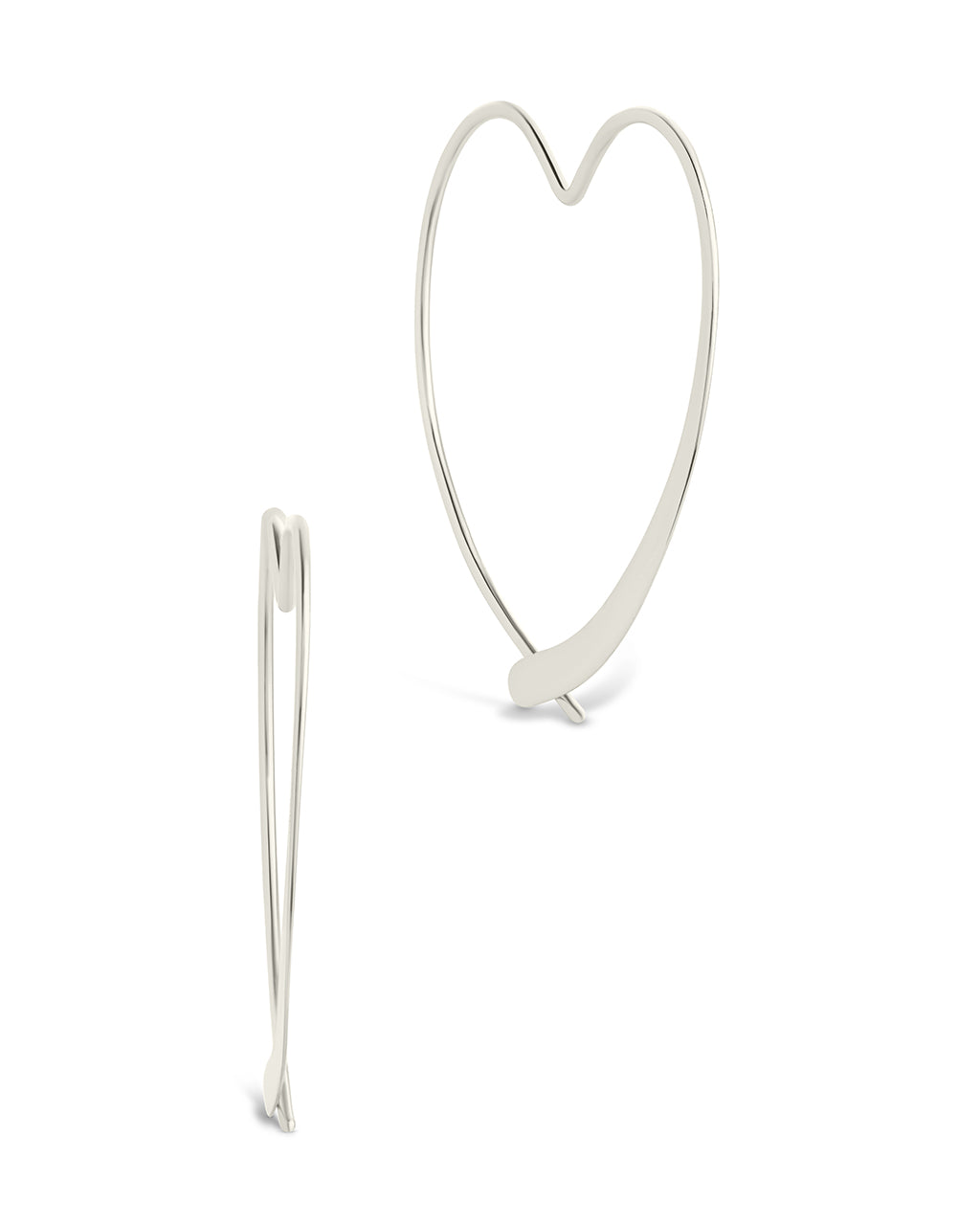 Rorie Heart Threader Hoops - Dainty Gold Earrings for Women, Minimalist Heart-Shaped Threader Earrings for Everyday Wear | Perfect for Date Night, Office & Casual Outfits
