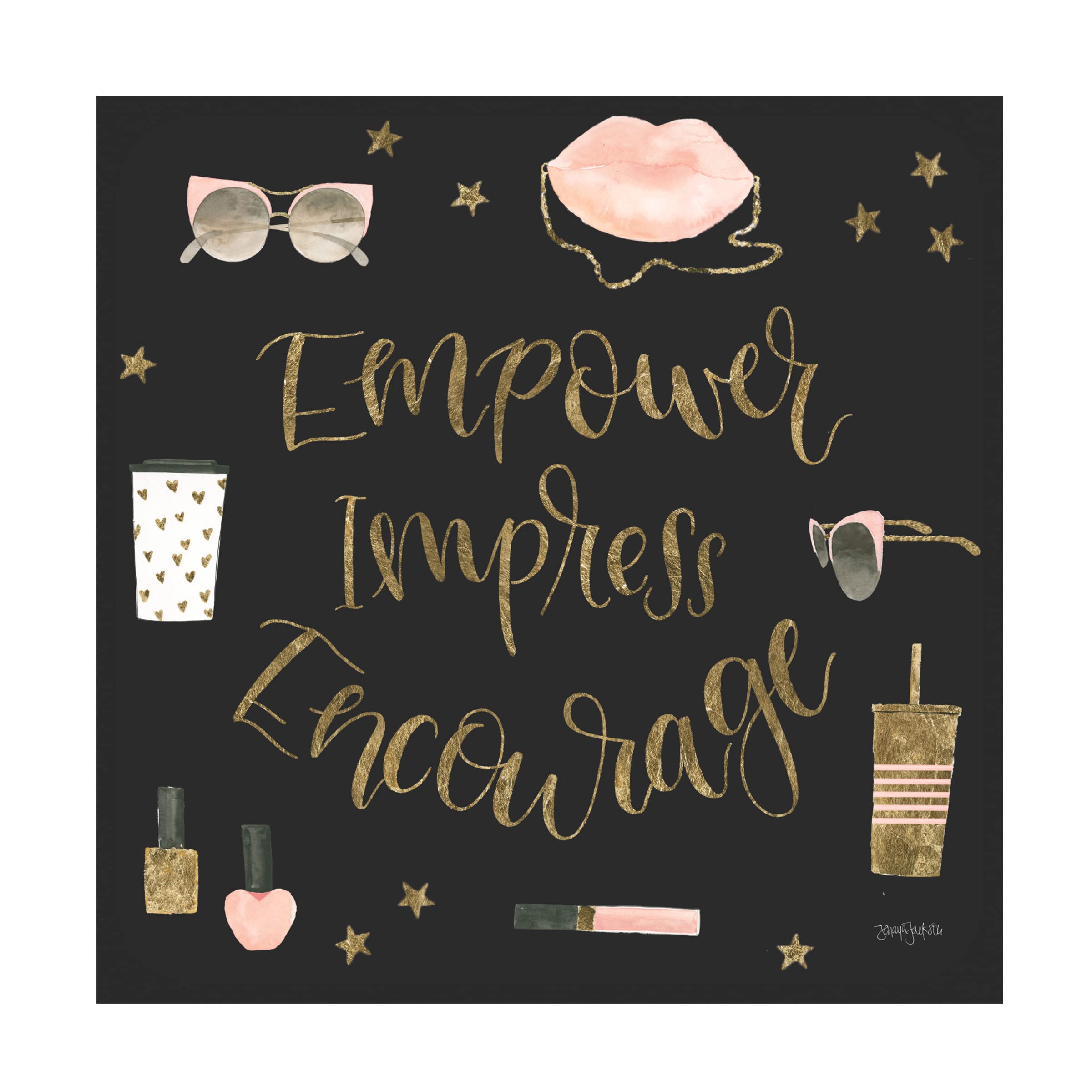 Trademark Fine Art 'Boss Ladies V Black' Canvas Wall Art by Jenaya Jackson - Modern Home & Office Decor for Women Empowerment