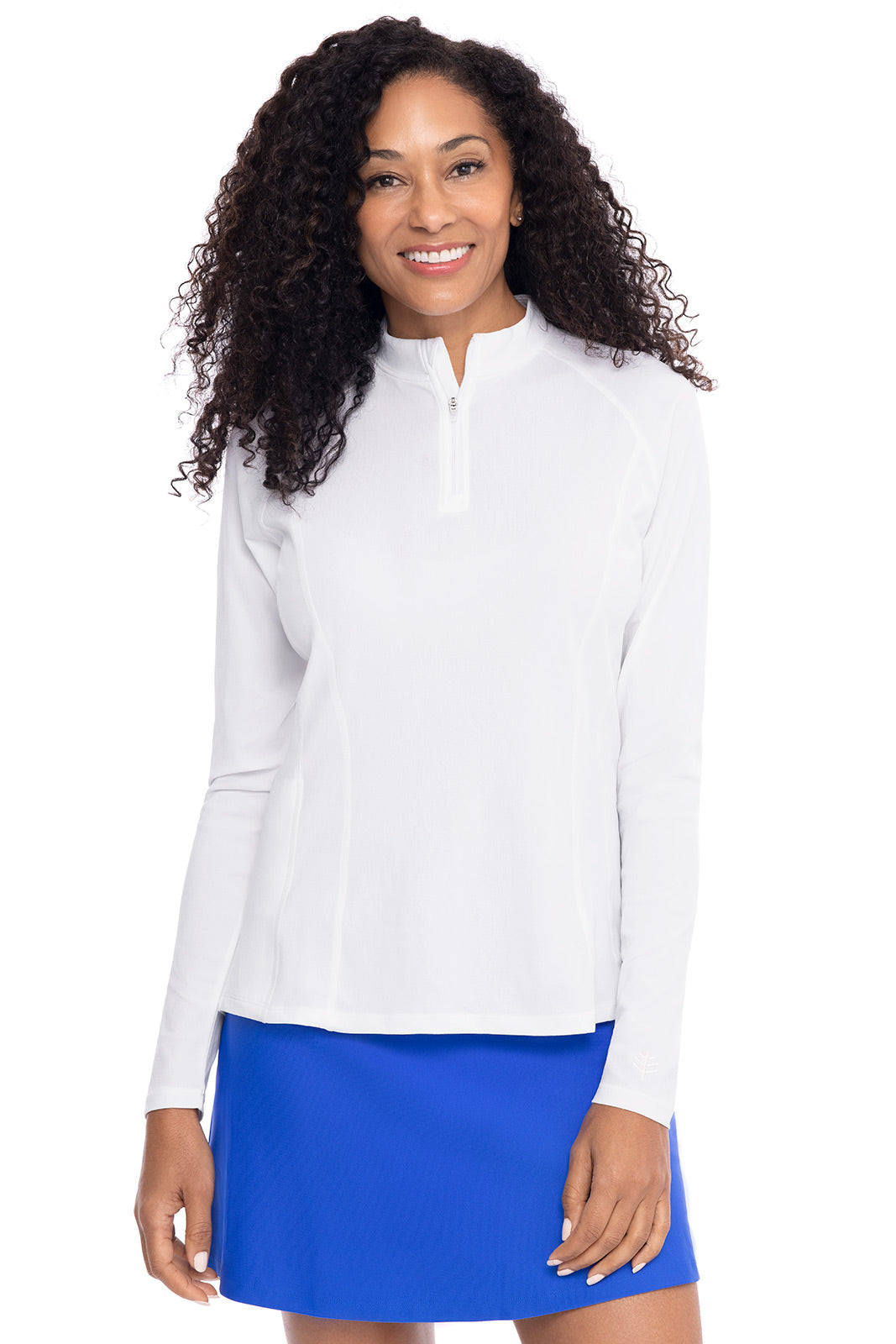 Women's Long Sleeve Rash Guard UPF 50+ Sun Protection - White Swim Shirt for Surfing, Swimming & Beach Activities
