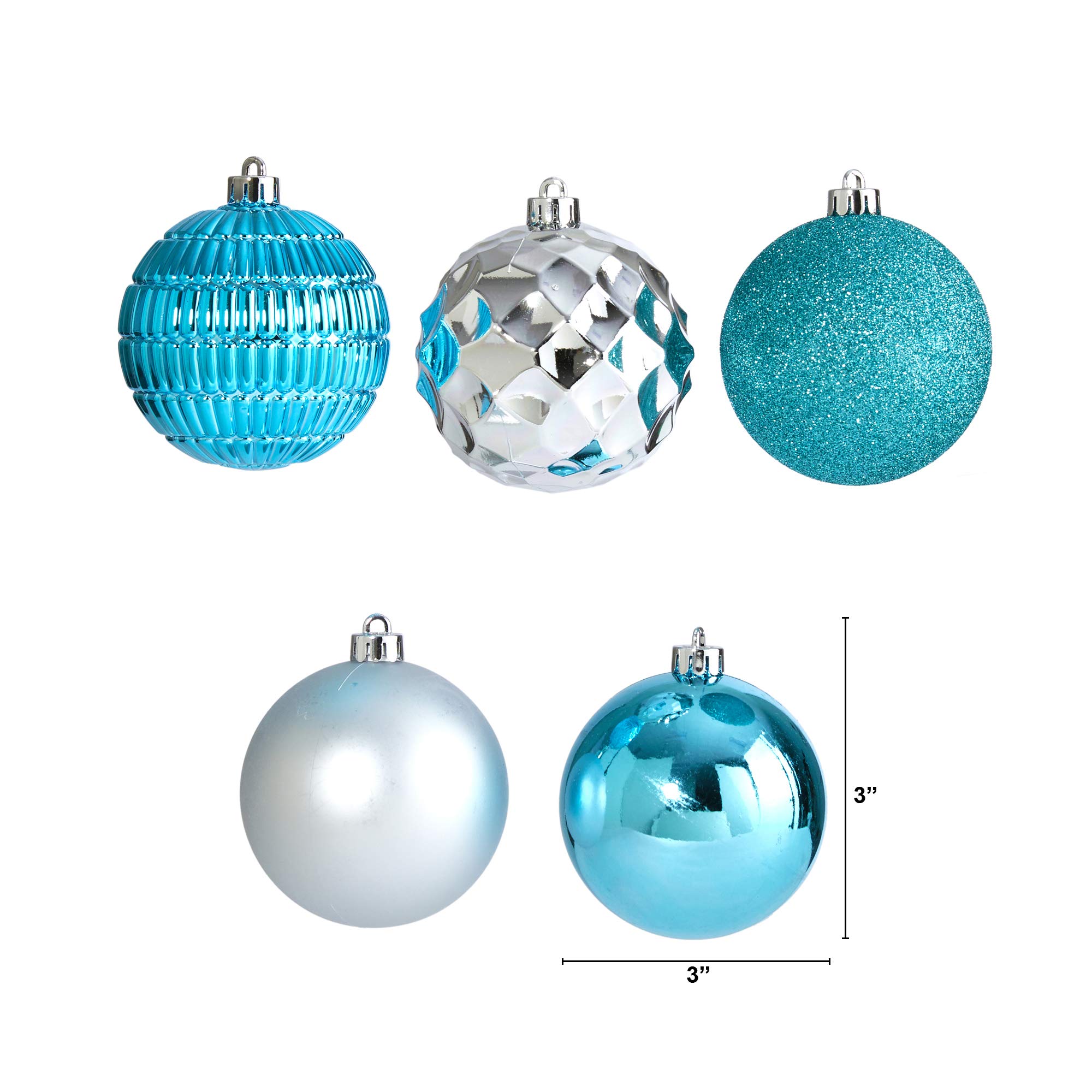 Nearly Natural Shatterproof Christmas Tree Ornaments - 40-Piece Holiday Decor Set with 80mm Balls & Reusable Storage Box - Perfect for Xmas Tree Decorating, Home Party, and Festive Gift Giving