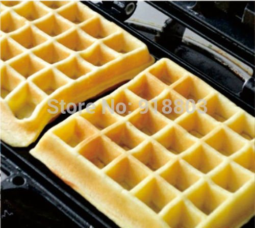 Commercial Grade 110V/220V Electric Belgian Waffle Maker - Nonstick Square Dual Plate Waffle Iron Machine for Bakeries, Restaurants & Home Breakfast