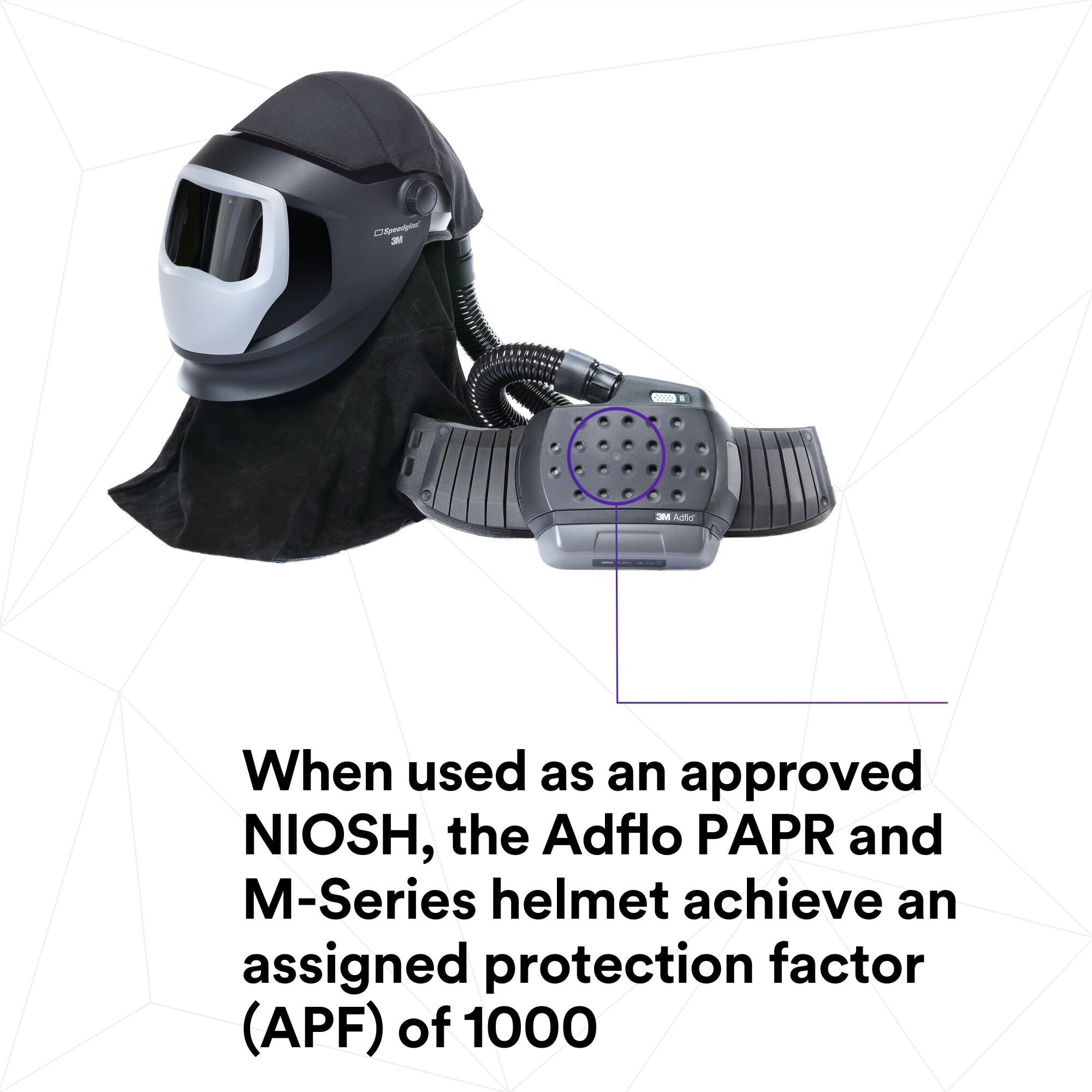 3M Adflo PAPR & Versaflo M Series Welding Helmet Kit with Speedglas Shield - Respiratory Protection for Industrial Welding & Metalwork