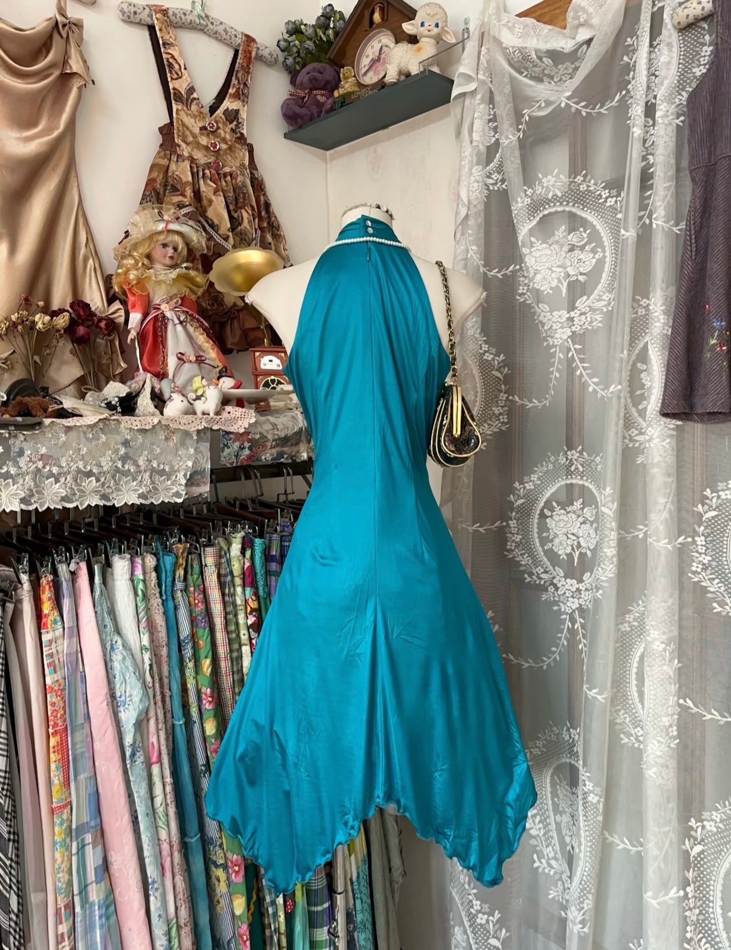Elegant A-Line Satin Blue Short Dress with Ruffle Details - Perfect for Birthday Parties, Cocktail Events & Special Occasions | Style J6611