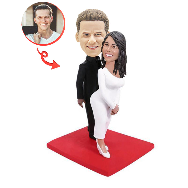 Custom Kanye and Kardashian Bobblehead - Personalized Celebrity Figurine for Home Decor, Office Desk, and Gift Giving