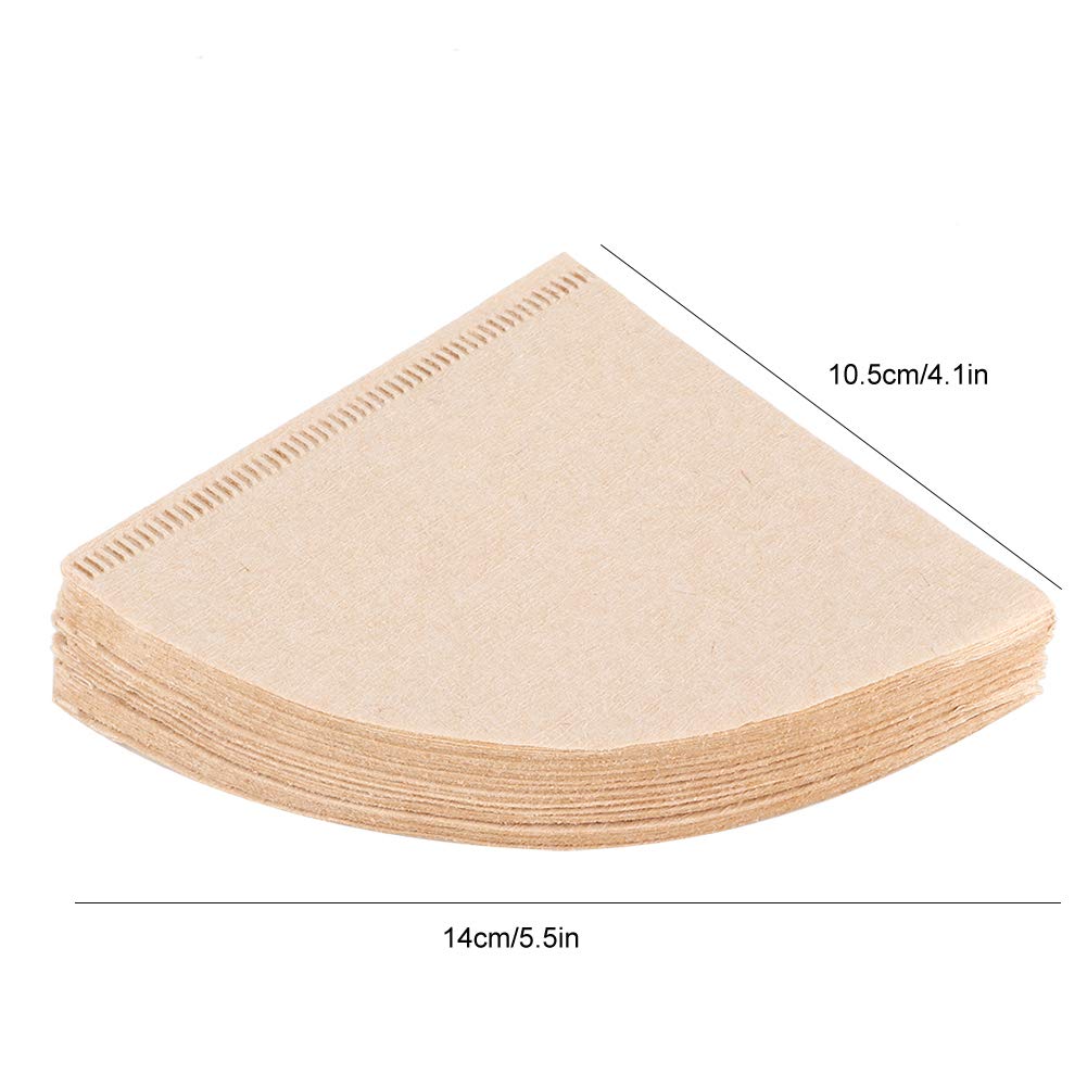 80pcs Cone Coffee Filters for Drip Coffee Makers - Premium Unbleached Paper Filters for Home, Office, and Camping Use - Compatible with Most Coffee Pots and Hand Brewers
