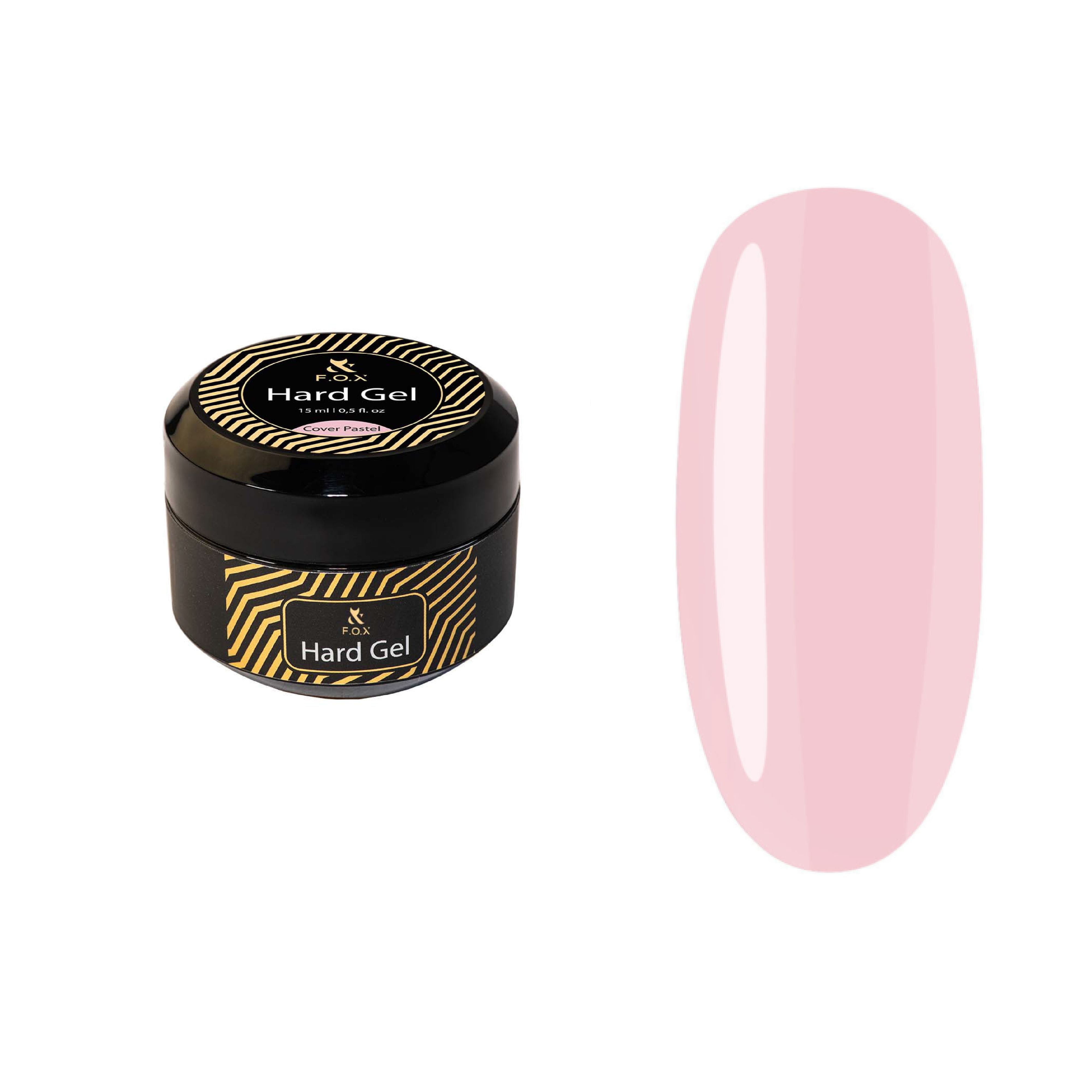 F.O.X Pastel Hard Gel Nail Polish - 15ml Bottle for Long-Lasting Manicures at Home or Salon
