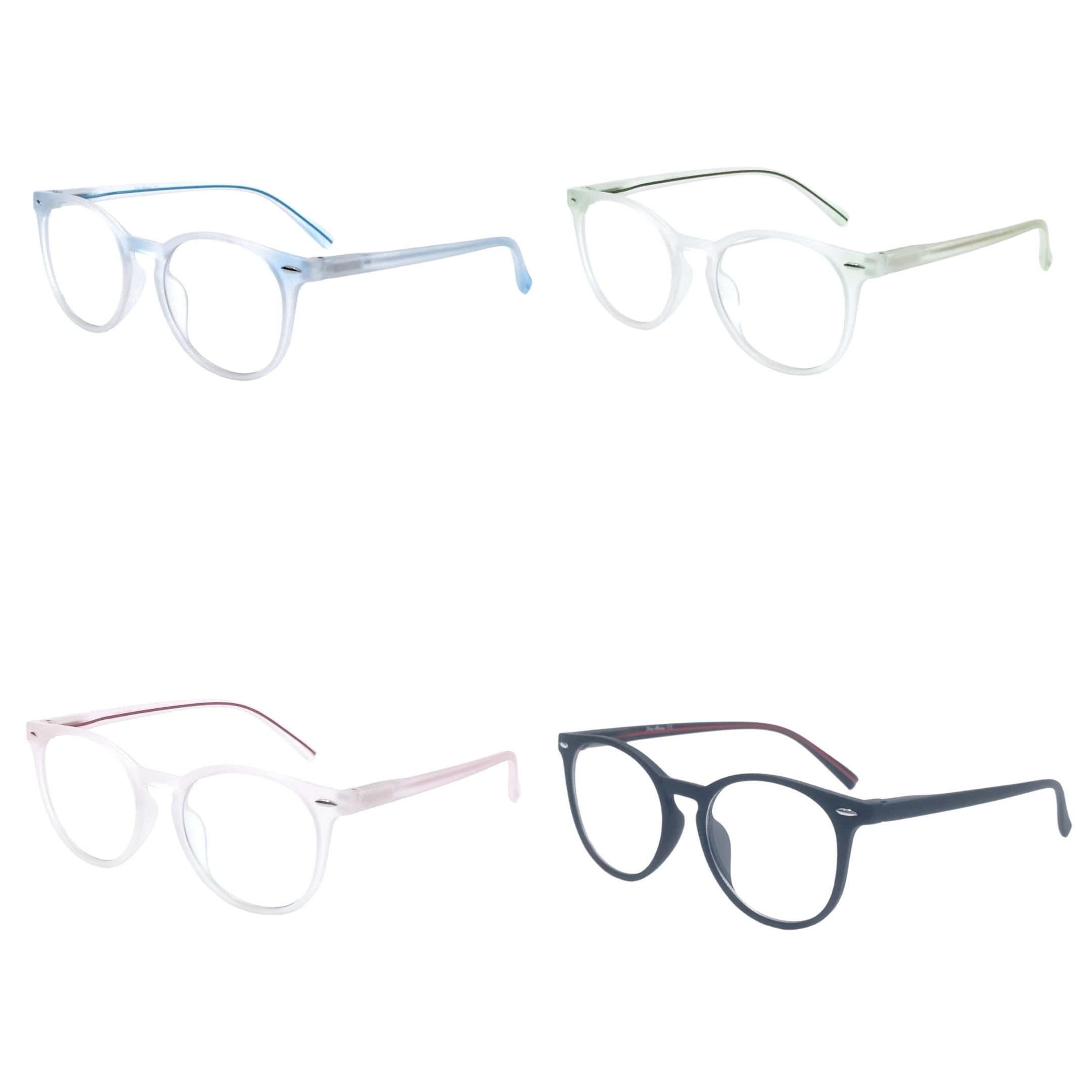 Anti Blue Light Glasses - Round Frosted Transparent Frame for Computer & Screen Use - Reduce Eye Strain & Improve Sleep - Perfect for Office, Gaming & Nighttime Reading