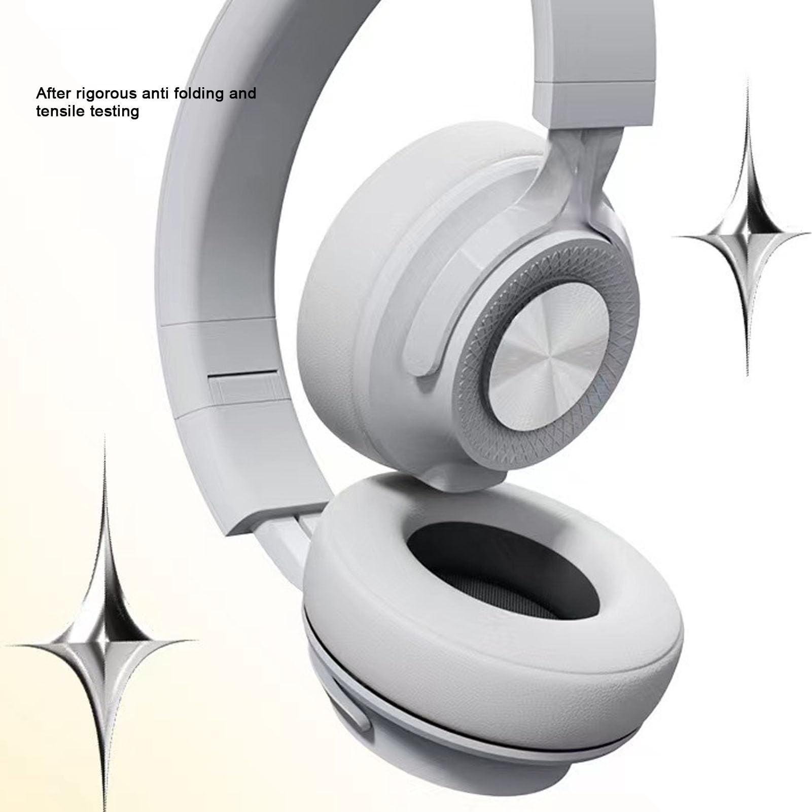 Wireless Gaming Headset with Microphone - USB Rechargeable Over-Ear Headphones with 3.5mm Audio Jack - Compatible with PC, Laptop, Tablet & Smartphone (White) - Perfect for Online Gaming, Streaming & Conference Calls