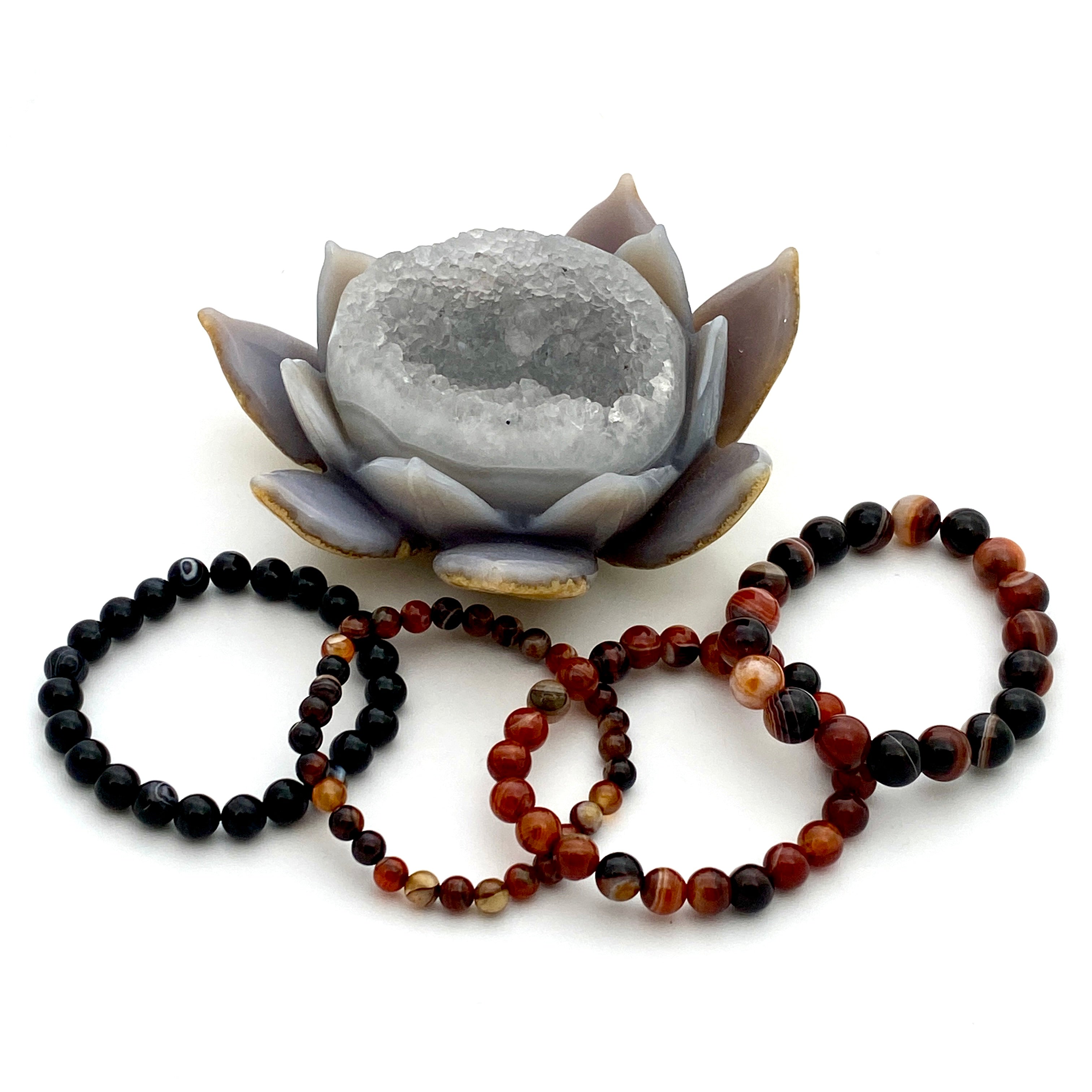 Natural Sardonyx Gemstone Bracelet for Women - Healing Crystal Jewelry for Energy Balance & Protection - Perfect for Meditation, Yoga & Spiritual Gifts