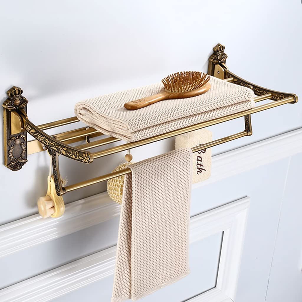 XXZY Antique Style Aluminum Towel Bar - Rustproof Bathroom Towel Holder, No-Drill Wall Mounted Towel Rack for Bath, Kitchen & Spa - European Design Space Saving Towel Rail (Color Options Available) - Perfect for Modern Homes, Hotels & Luxury Bathrooms