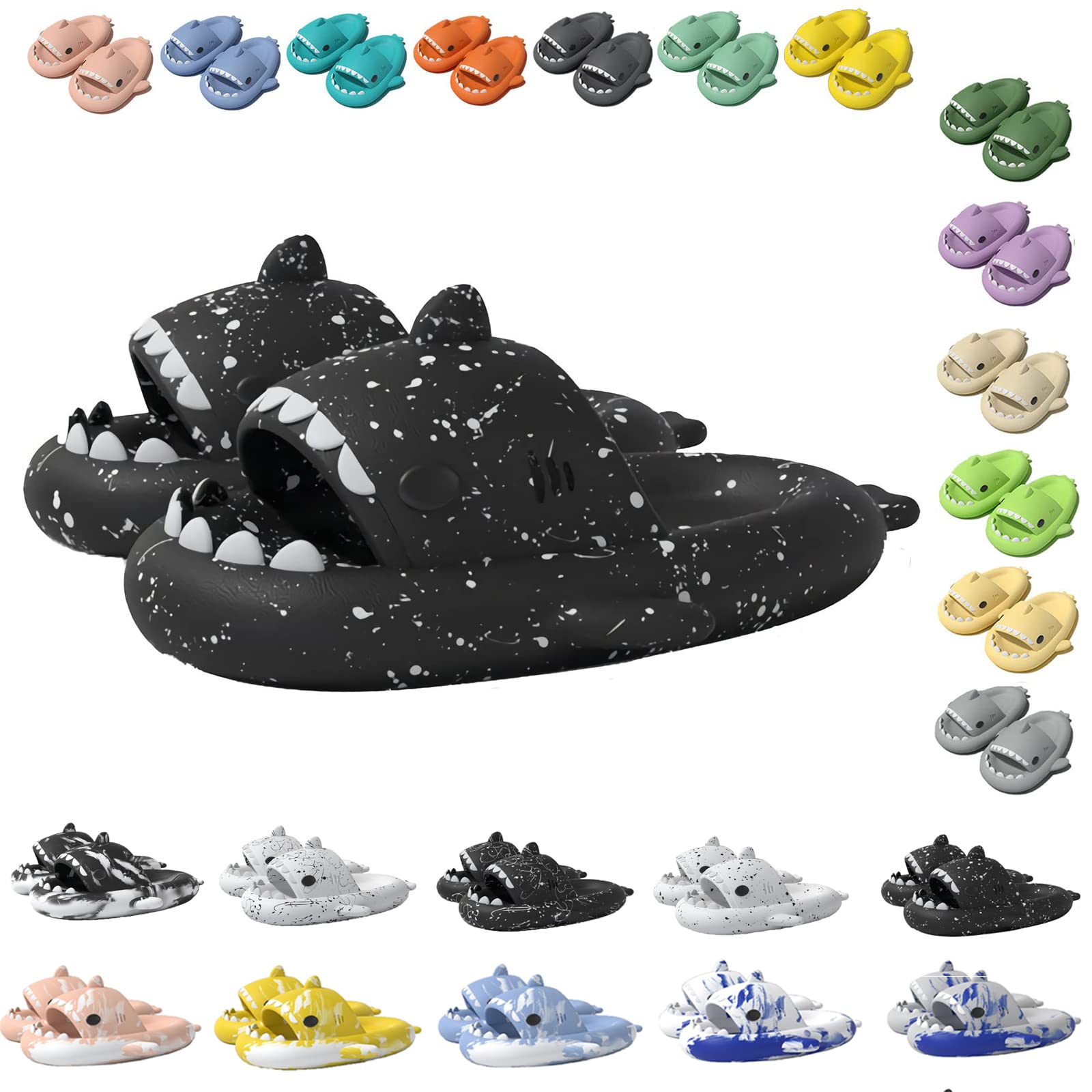 Cute Shark Slippers for Women & Men - Anti-Slip Open Toe Slides with Lightweight Sole - Summer Beach Sandals for Casual Wear, Poolside Lounging and Home Comfort