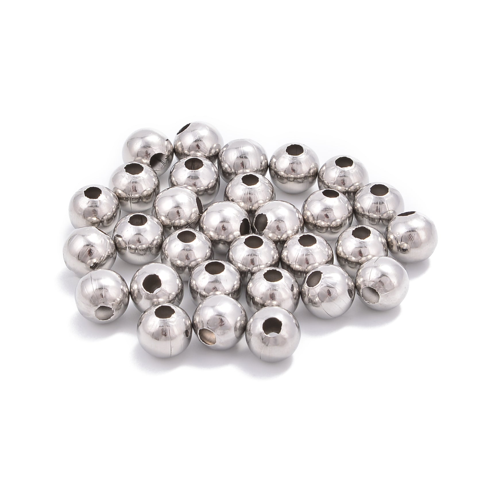 304 Stainless Steel Ball Beads Spacer 3mm 4mm 5mm - Small & Large Hole Jewelry Making Supplies - Perfect for DIY Bracelets, Necklaces & Craft Projects (Sold per Bag)