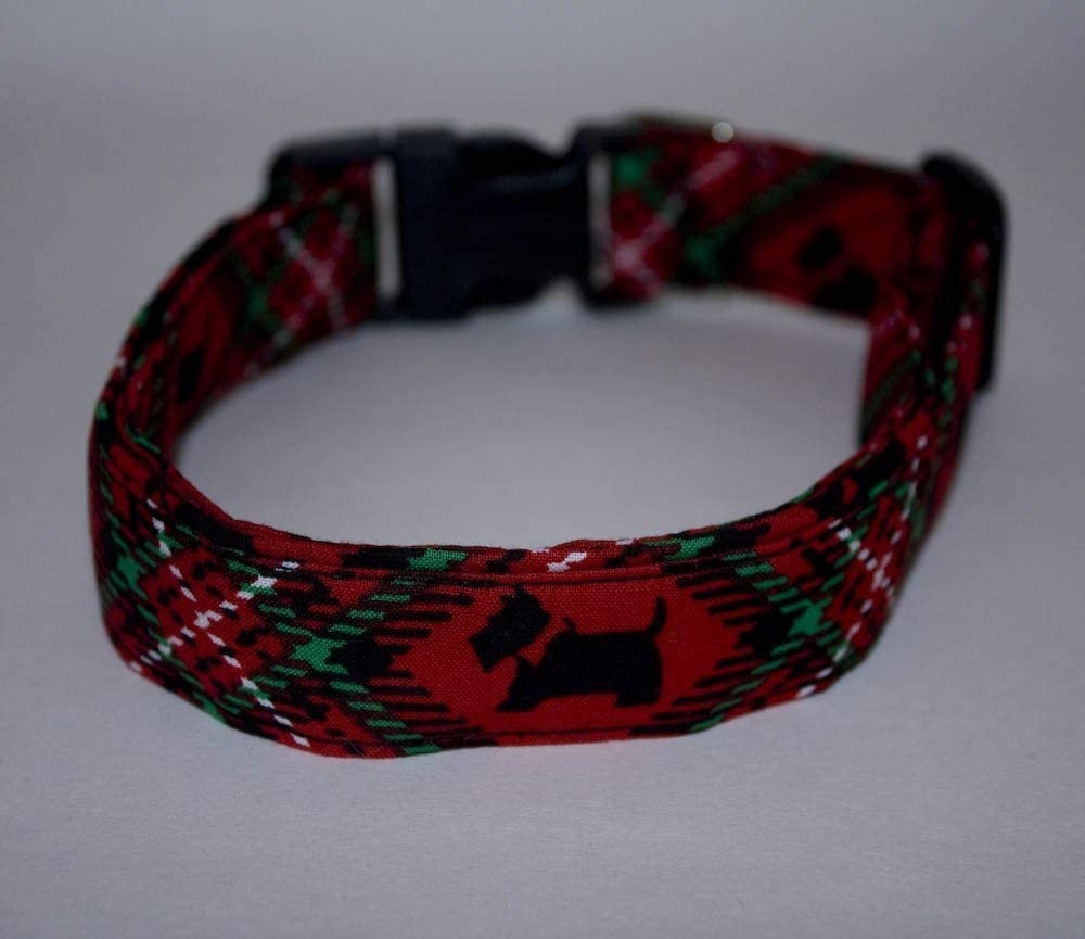 Stylish Plaid Scottie Dog Collar for Small & Medium Dogs - Durable & Adjustable Pet Collar for Daily Walks & Outdoor Adventures