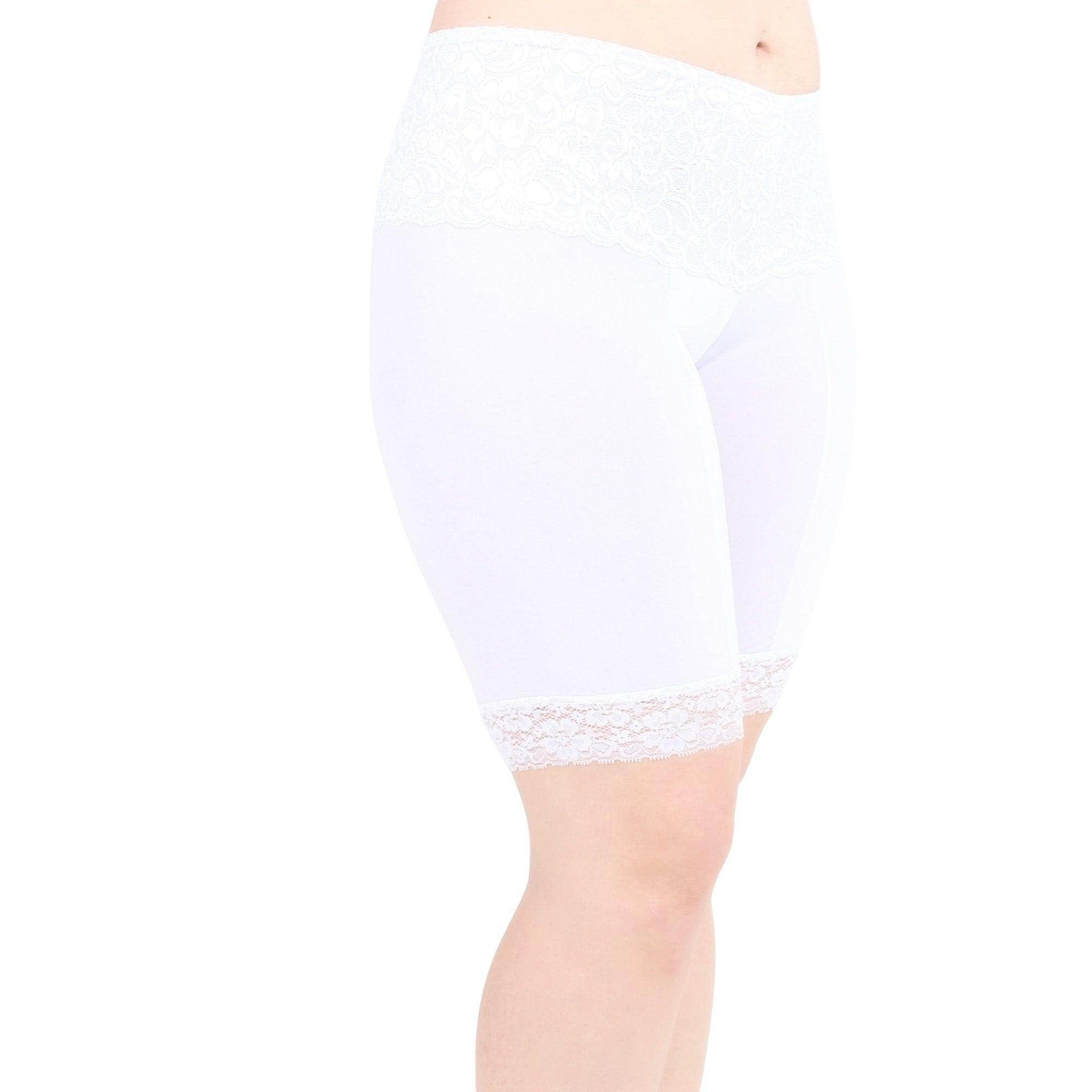 Undersummers Women's Lace Slip Shorts - 9” Inseam Anti-Chafing Shorts for Under Dresses | Comfortable Lingerie for Summer, Weddings & Everyday Wear