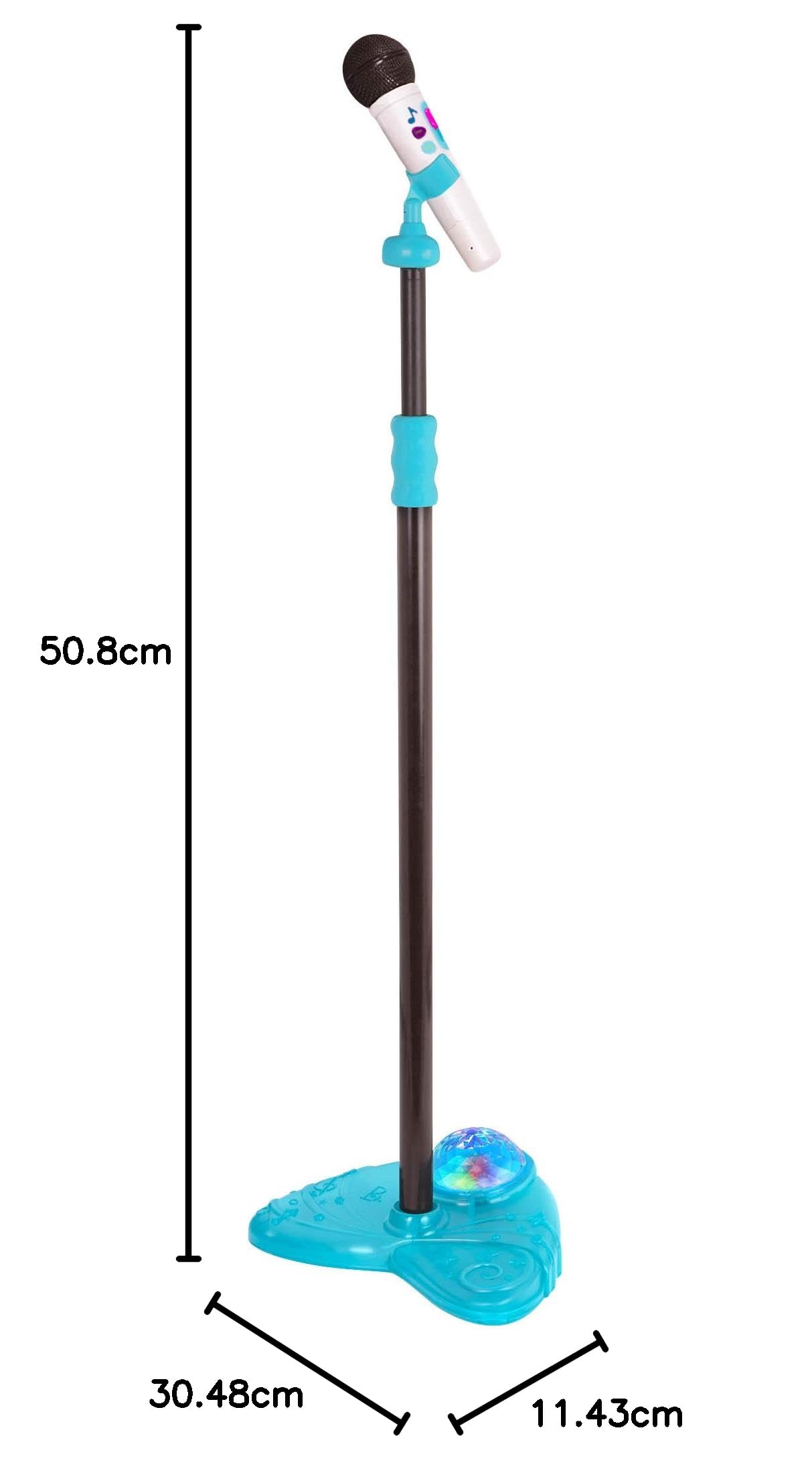 B. Toys Mic it Shine Microphone with Stand - Kids Karaoke Microphone with Light Effects & Adjustable Stand - Perfect for Singing, Parties & Family Fun