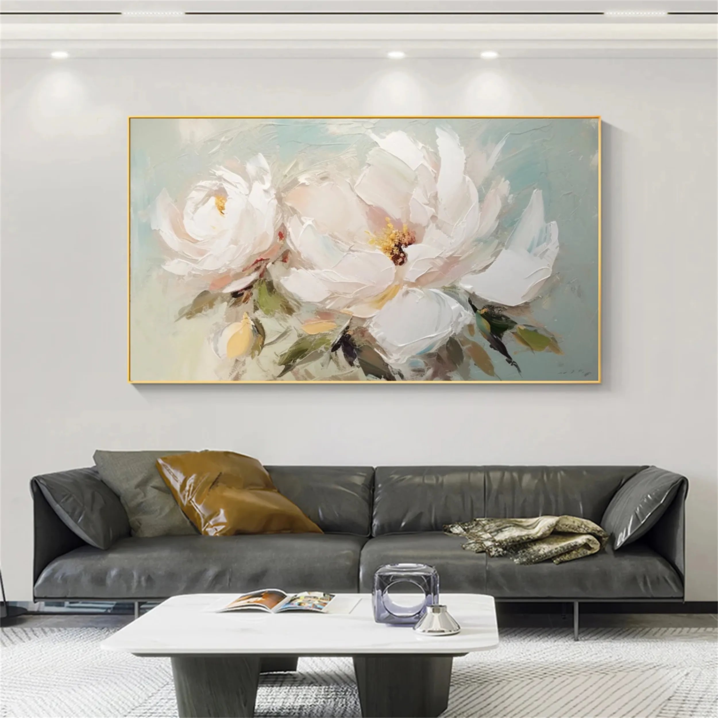 Flower and Tree Painting #FT054 - Handmade Canvas Art for Home Decor, Office Wall Art, Living Room & Bedroom Aesthetic