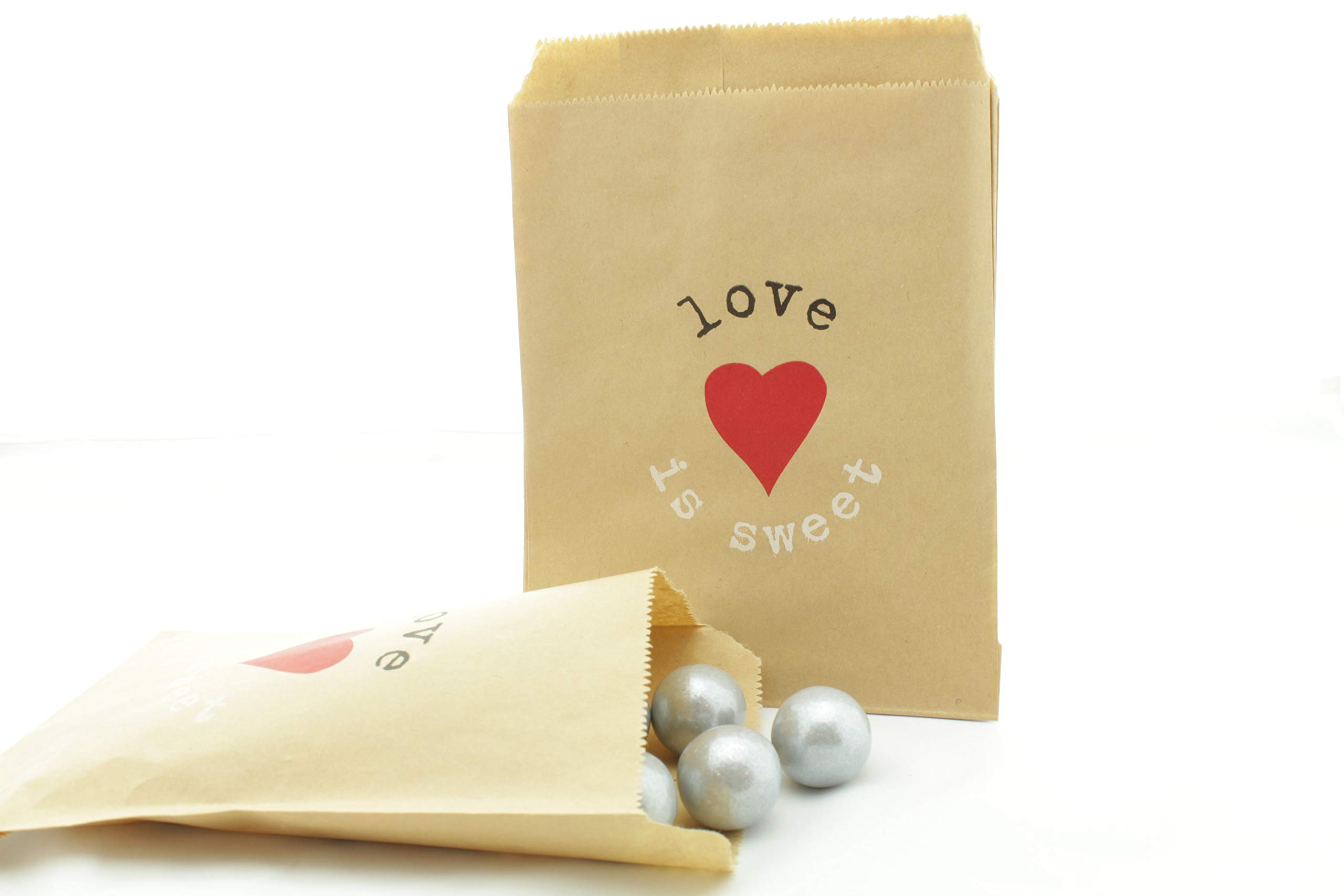 25 Pack Love is Sweet Wedding Favor Bags - Elegant Party Treat Bags for Weddings, Valentine's Day, Baby Showers & Special Events - Perfect for Candy, Gifts & Party Favors