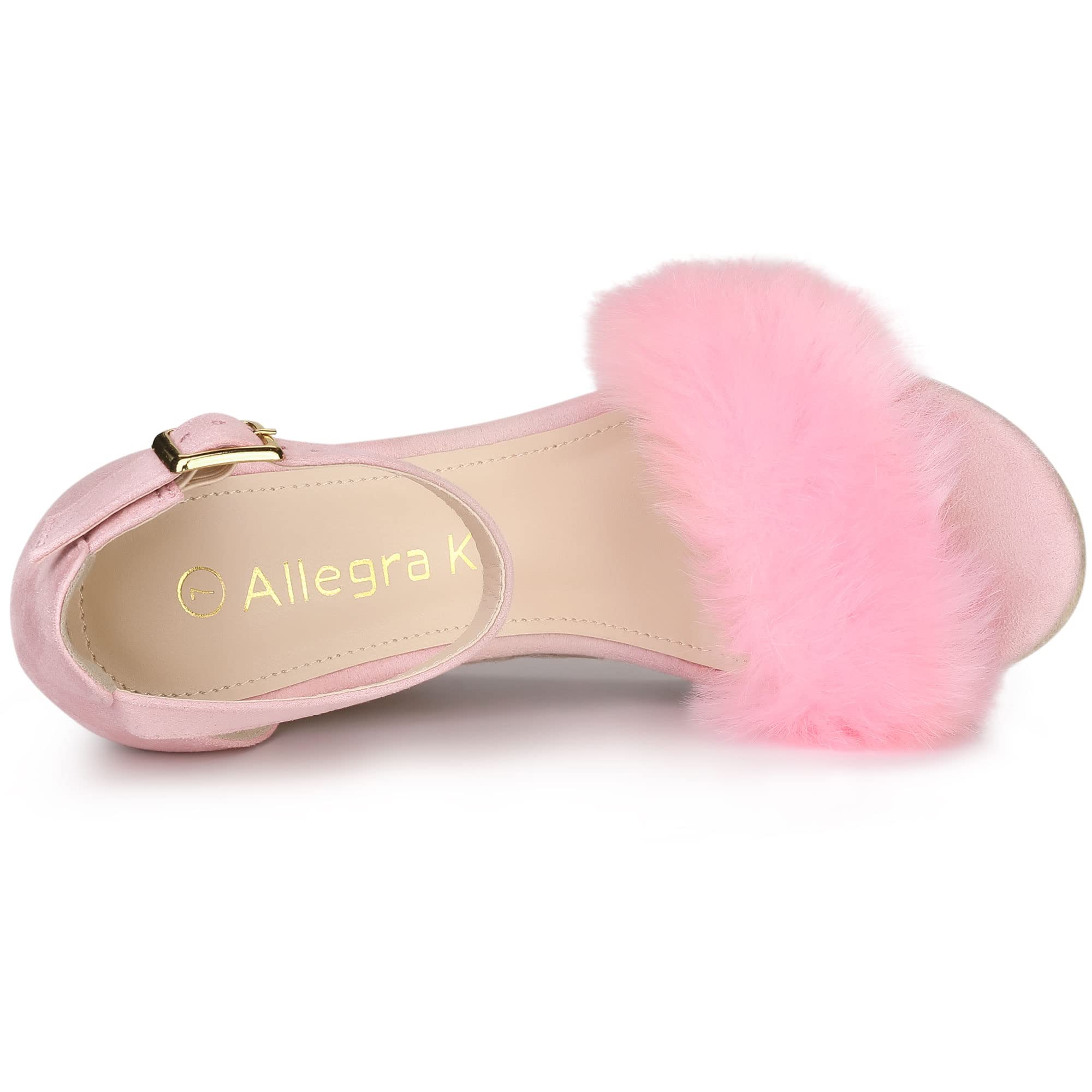 Allegra K Women's Faux Fur Espadrille Platform Wedge Sandals - Comfortable Summer Heels for Beach, Party & Casual Outfits