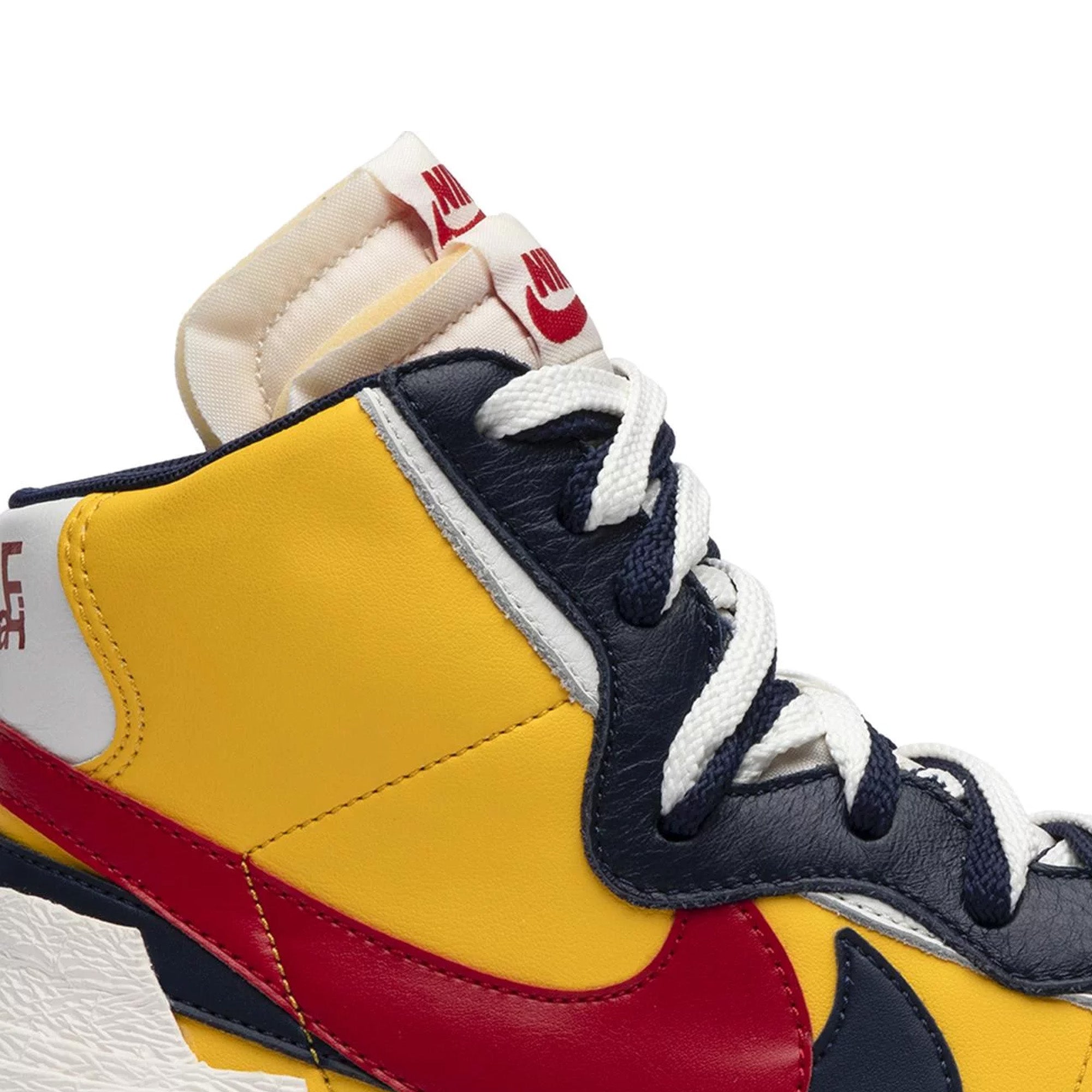 Sacai x Nike Blazer Mid Sneakers - Yellow & Blue Colorway | Unisex Retro Basketball Shoes for Men & Women | Streetwear, Casual Wear, Sneaker Collection