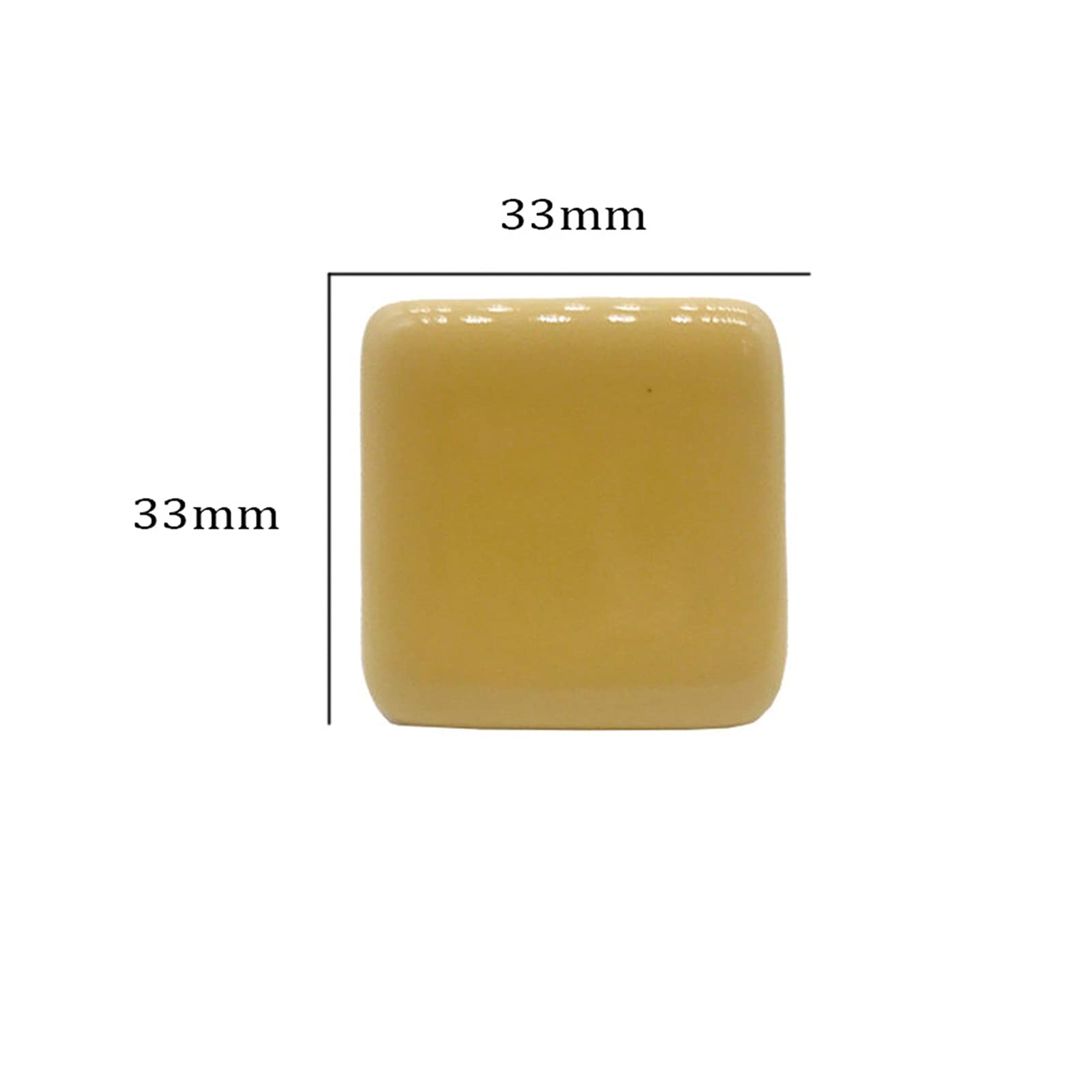 Ceramic Cabinet Hardware Handles - 1 Piece Square Yellow Furniture Handle for Kitchen Drawers, Children's Room & Cabinet Doors | Durable & Stylish Home Decor Upgrade