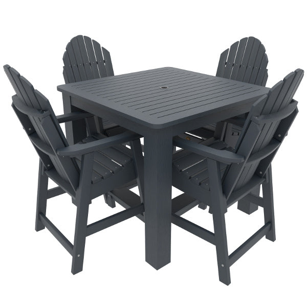Premium Muskoka 5-Piece Square Counter Bistro Dining Set - Outdoor Patio, Garden, Deck & Poolside Furniture for Relaxing Meals