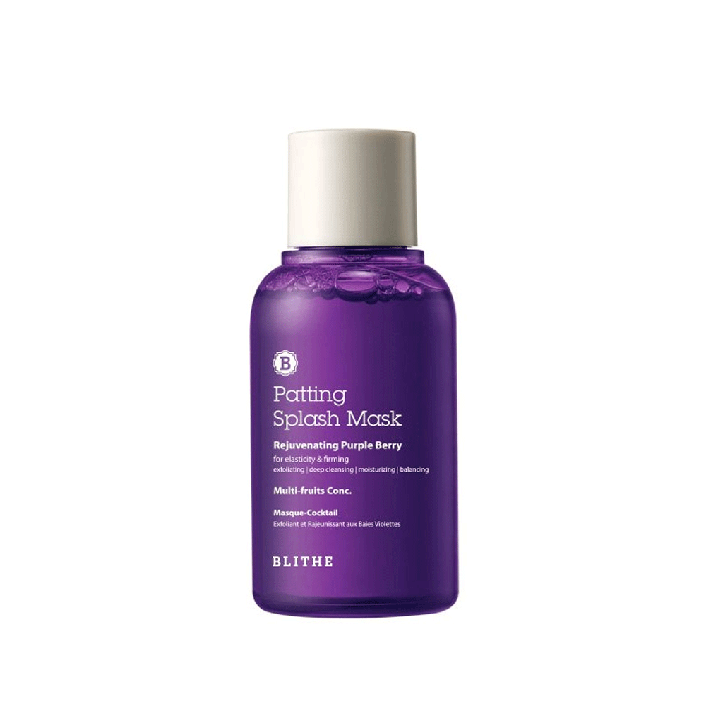 BLITHE Rejuvenating Purple Berry Patting Splash Mask 70ml - Hydrating Facial Treatment for Glowing Skin | Perfect for Daily Skincare Routine & Spa Night Self-Care