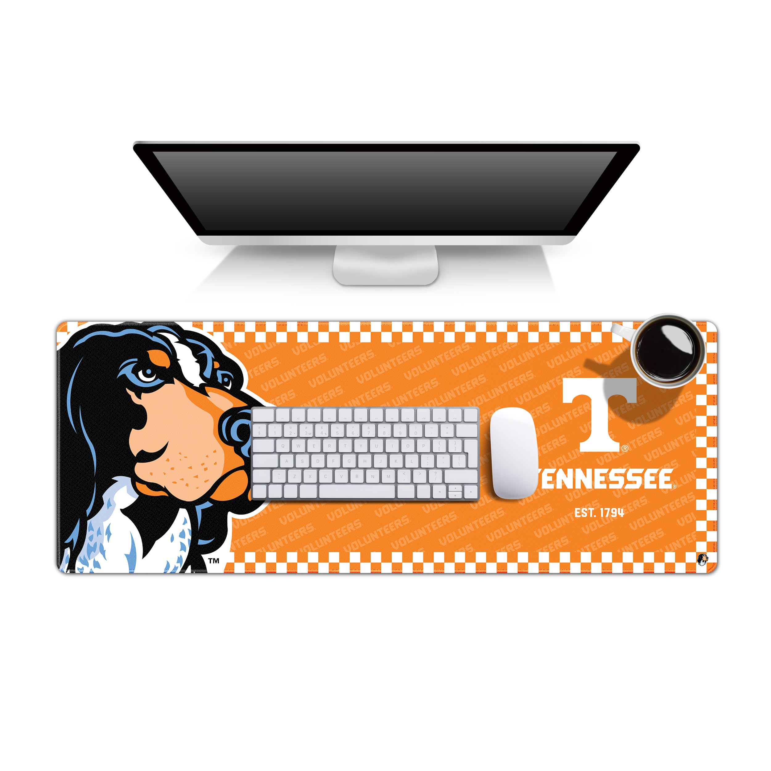 YouTheFan NCAA Tennessee Volunteers Logo Series Desk Pad - Non-Slip Mouse Pad for Office, Gaming & Home Use - Officially Licensed SMU Mustangs Merchandise