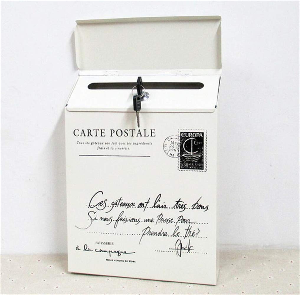 Vintage Wall Mounted Steel Mailbox - Waterproof & Lockable Outdoor Post Box for Letters & Newspapers | Perfect for Homes, Apartments & Offices