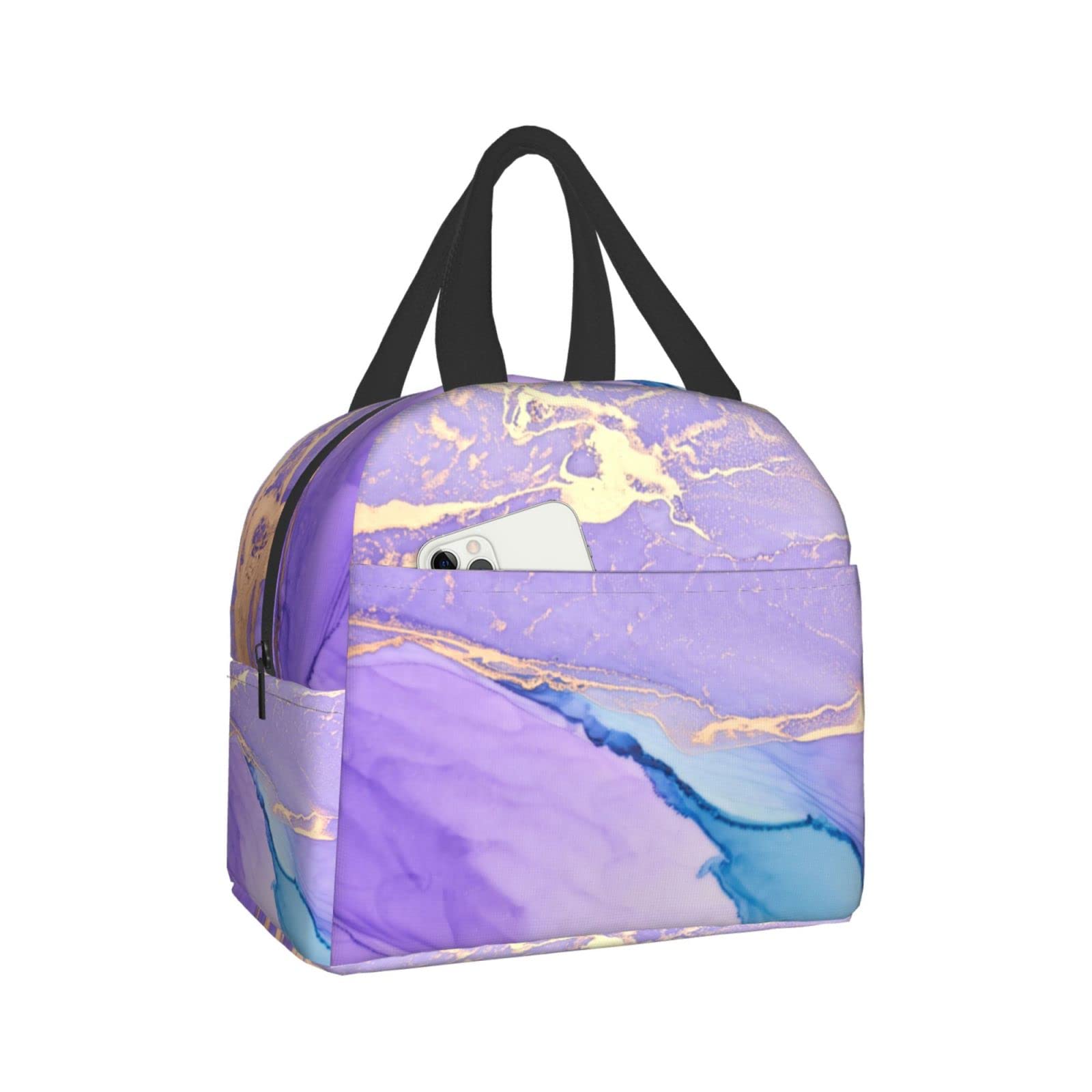 Marble Abstract Insulated Lunch Box - Reusable & Leak-Proof Lunch Bag for Men & Women - Portable Meal Container for Work, School, Travel & Picnic - Keep Food Fresh for Hours