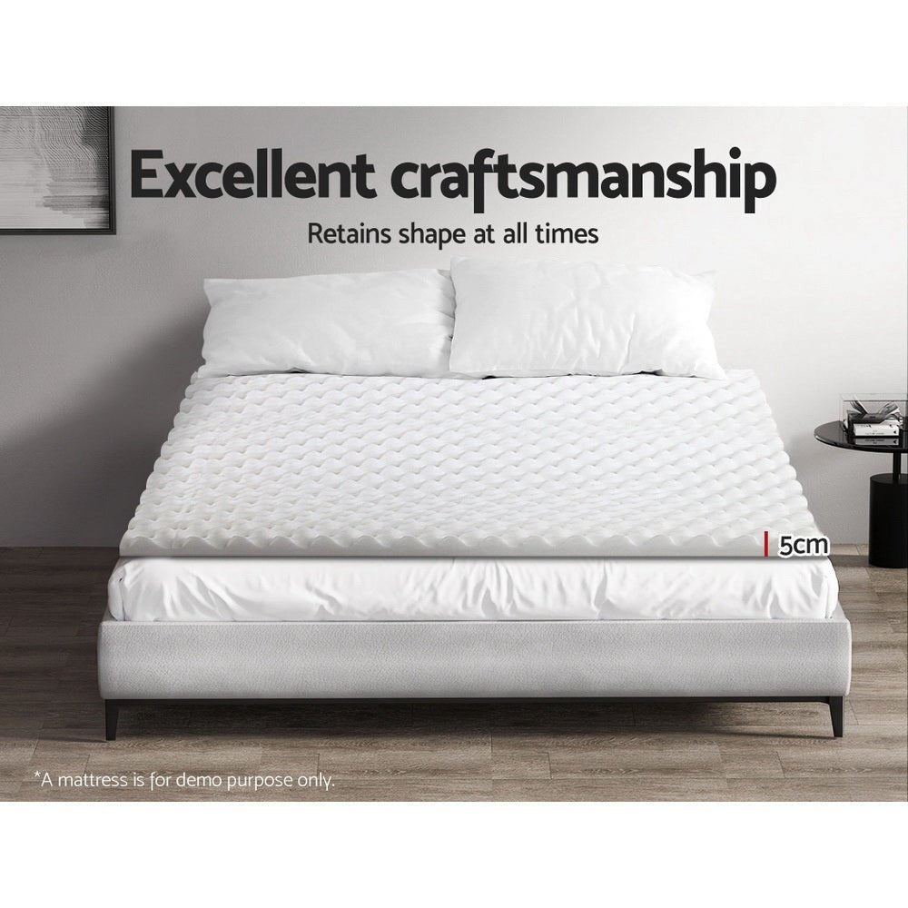 Giselle Egg Crate Foam Mattress Topper - 3 Inch Ventilated Bed Protector & Comfort Pad for Pressure Relief - Perfect for Back Pain, Hot Sleepers & Guest Beds
