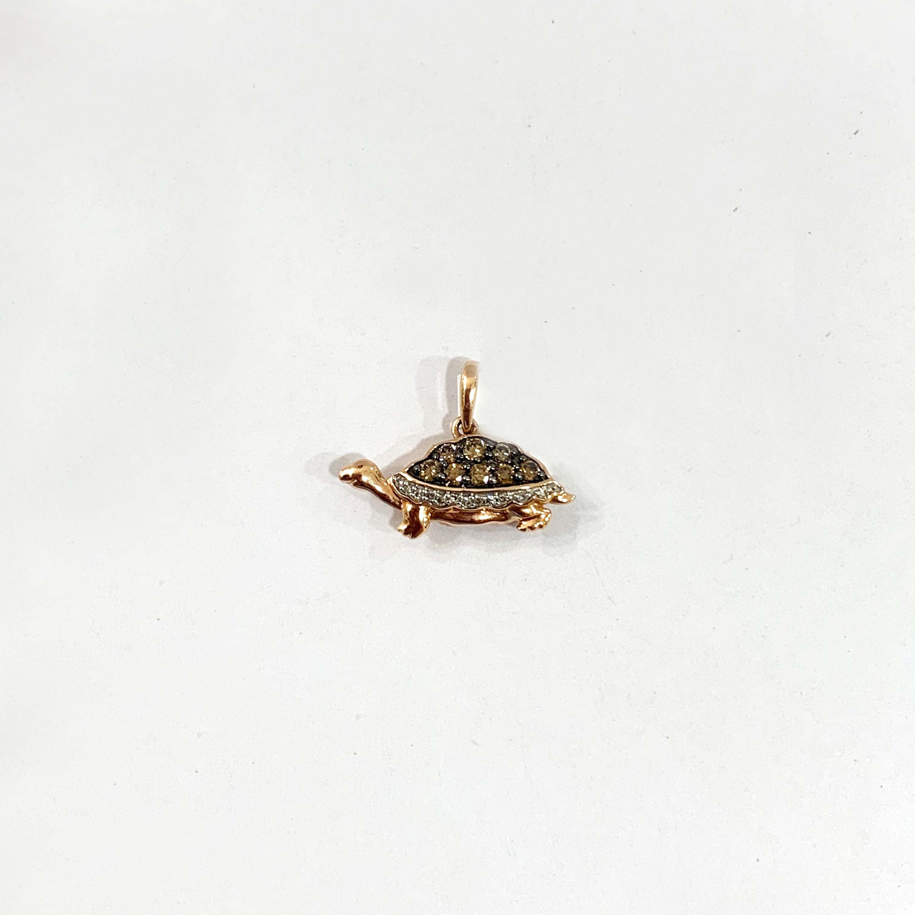 14K Rose Gold Brown Diamond Turtle Pendant Necklace - Elegant Jewelry Gift for Women - Perfect for Birthday, Anniversary & Everyday Wear