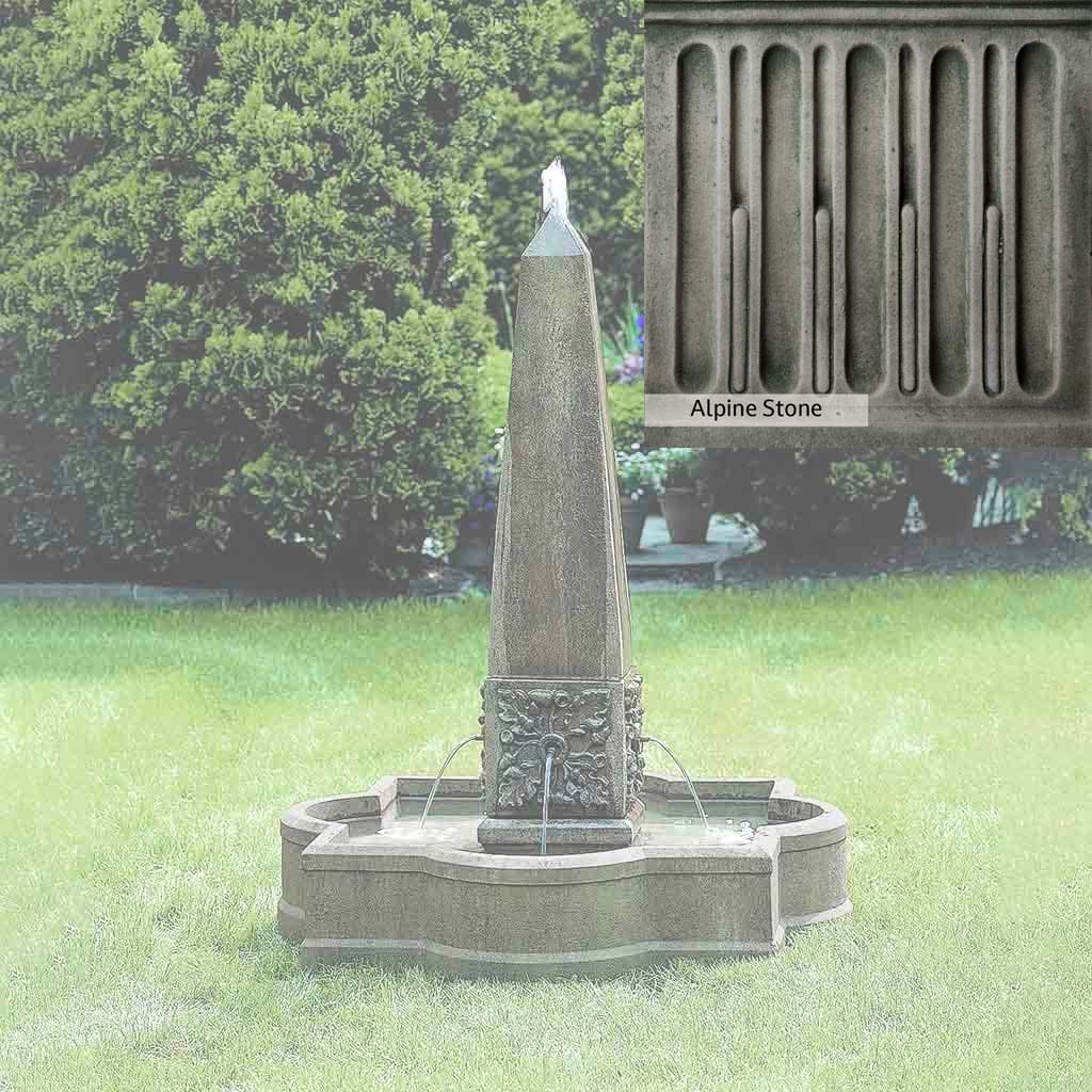 Campania International Palazzo Obelisk Fountain - Outdoor Garden Water Fountain for Patio, Yard, and Landscape Decor - Classic Italian Design with LED Lights