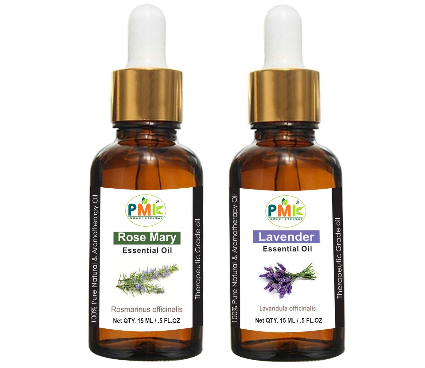 Pure Natural Rosemary Essential Oil & Lavender Essential Oil - 15ML Each for Aromatherapy, Hair Care & Relaxation