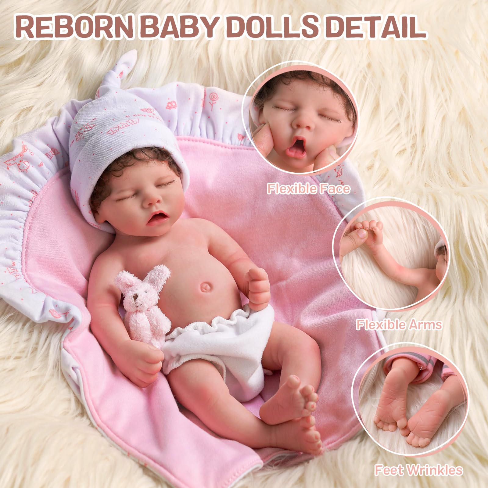 12-Inch Realistic Lifelike Reborn Baby Doll Girl - Platinum Silicone Body, Sleeping Newborn Doll with Soft Body | Perfect Gift for Kids 3+ Years Old | Great for Role Play, Collecting & Emotional Comfort