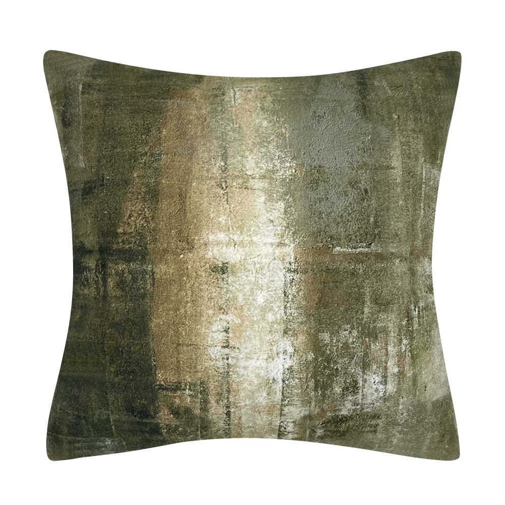 Contemporary Abstract Art Brown & Gray Throw Pillow Covers Set of 2 - 20x20 Inch Decorative Cushion Covers for Sofa, Bedroom, Living Room & Car Décor - Soft & Stylish Home Accents for Modern Spaces