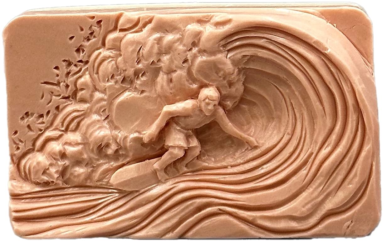 Surfer Silicone Mold for Soap, Plaster, Wax, Resin, Clay, Cake & Chocolate - DIY Crafting, Baking & Candle Making Supplies for Home Decor & Gifts