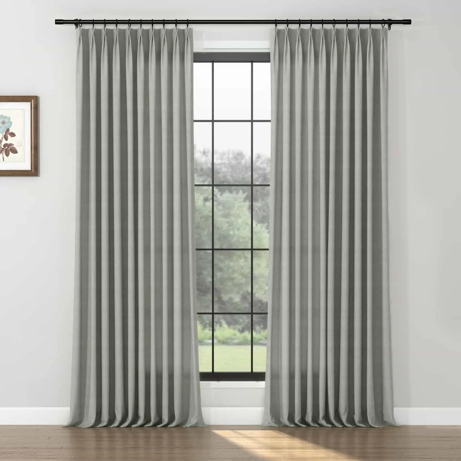 Premium Karin 100% Pure Wool Pleated Curtains - Thermal Insulated, Noise Reducing for Living Room, Bedroom & Office