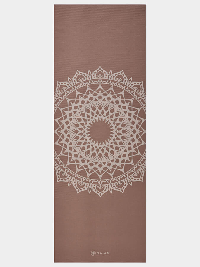 Gaiam Cinnamon Marrakesh Yoga Mat 5mm - Non-Slip Eco-Friendly Exercise Mat for Yoga, Pilates & Home Workouts - Perfect for Studio, Gym & Travel Use