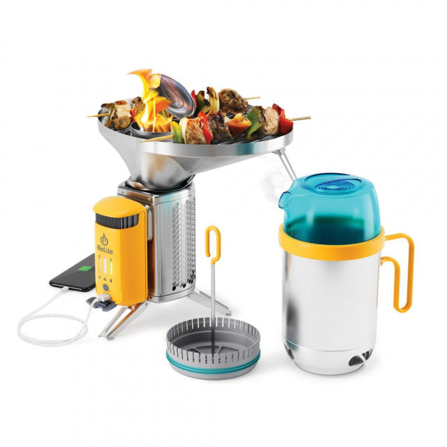 BioLite CampStove Complete Kit - Portable Wood Burning Camping Stove with USB Charger for Outdoor Cooking, Hiking & Emergency Power - Perfect for Camping, Backpacking & Off-Grid Adventures