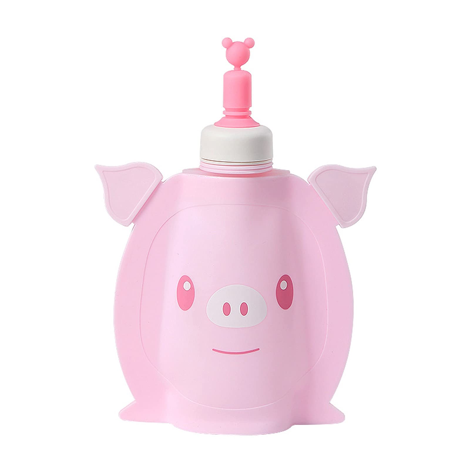 Unique Gourd-Shaped Cute Water Bottle for Kids - BPA-Free Glass Drinking Cup with Straw, Leak-Proof Lid (Pink) - Perfect for School, Travel & Outdoor Activities