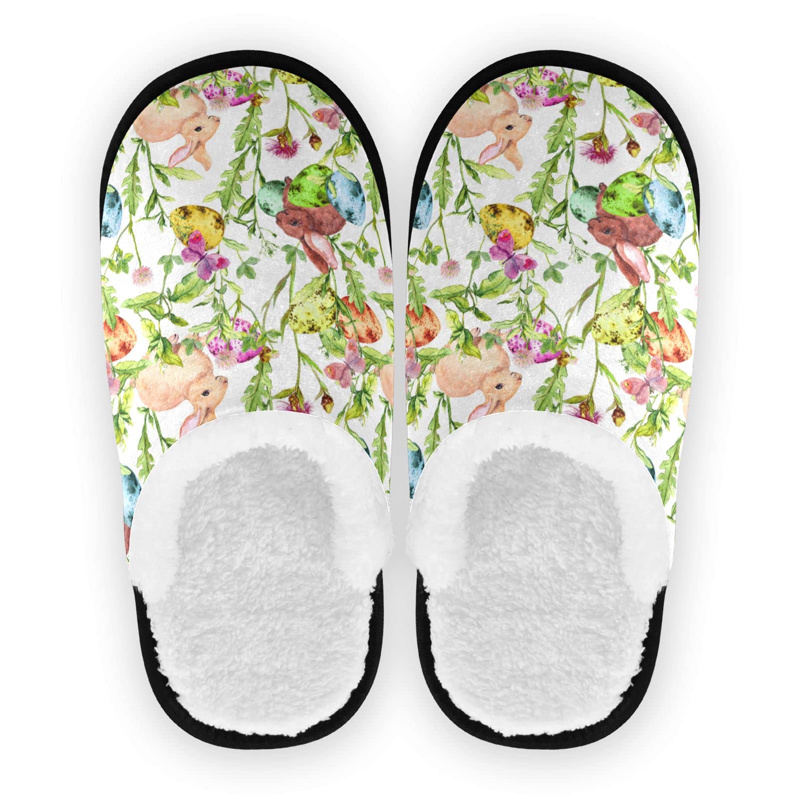 Vozoza Memory Foam Slippers for Women & Men - Non-Slip Indoor/Outdoor House Shoes with Easter Bunny Design | Perfect for Home, Travel, Spa & Gift Giving