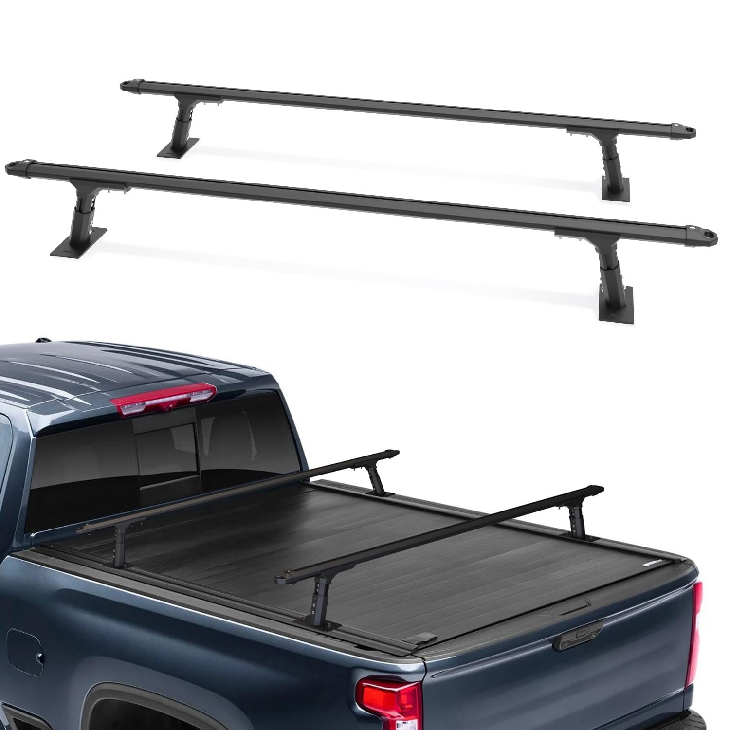 800 LBS Heavy Duty Adjustable Truck Bed Rack - Universal Fit for Modern Pickup Trucks, Compatible with Tonneau Covers - Perfect for Camping, Cargo Transport & Outdoor Adventures