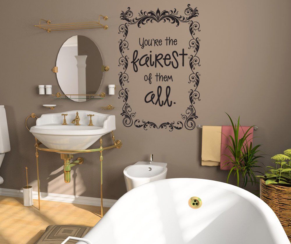 Vinyl Wall Art Decal Sticker - Mirror Mirror on The Wall Quote Decoration for Home, Bedroom, Nursery & Office (OS_DC619s) - Perfect for Wall Decor, DIY Home Improvement & Gift Ideas