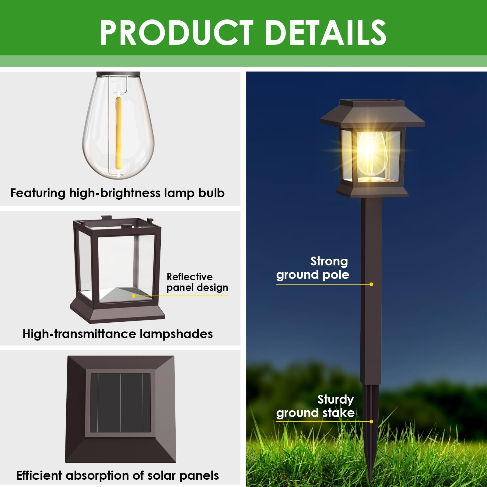 12 Pack Solar Pathway Lights Outdoor - Upgraded LED Waterproof Garden Lights for Driveway, Walkway, Yard & Lawn Decor | Perfect for Landscape Lighting, Patio, Backyard & Outdoor Decorations