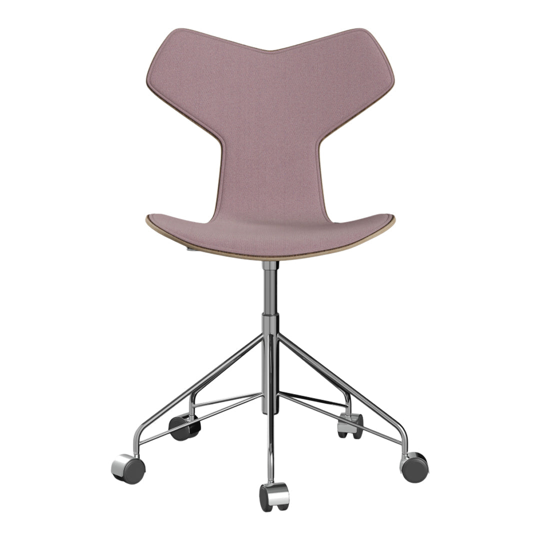 Premium Grand Prix Swivel Chair 3131 - Clear Lacquered Finish with Front Upholstery - Modern Office Chair for Home & Workspaces - Ergonomic Design for Comfortable Seating