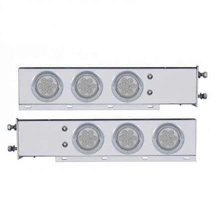 United Pacific 61731 LED Light Bar - Stainless Steel Spring Loaded Rear Light with Red LED/Clear Lens | 2.5