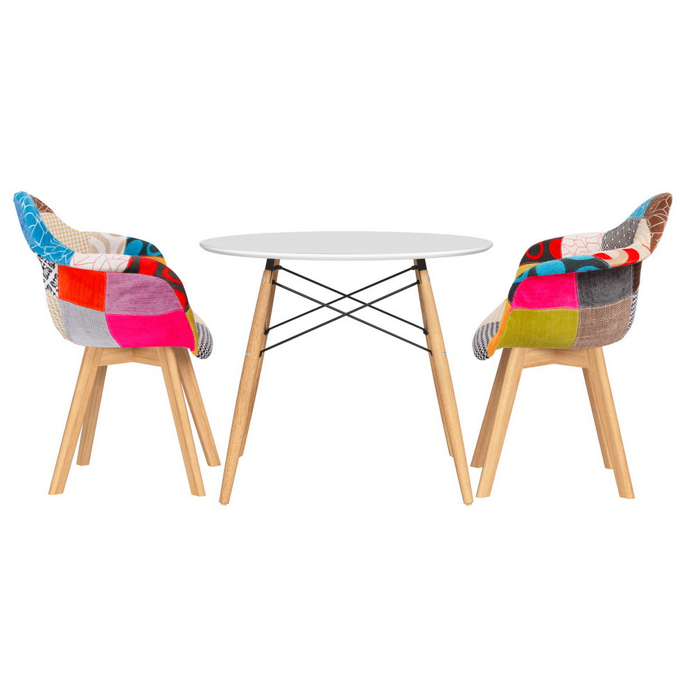 Artiss 90cm Dining Table and 2 Chairs Set - Modern Kitchen Furniture for Small Spaces, Perfect for Breakfast Nook, Apartment Dining, or Cozy Kitchen Corner