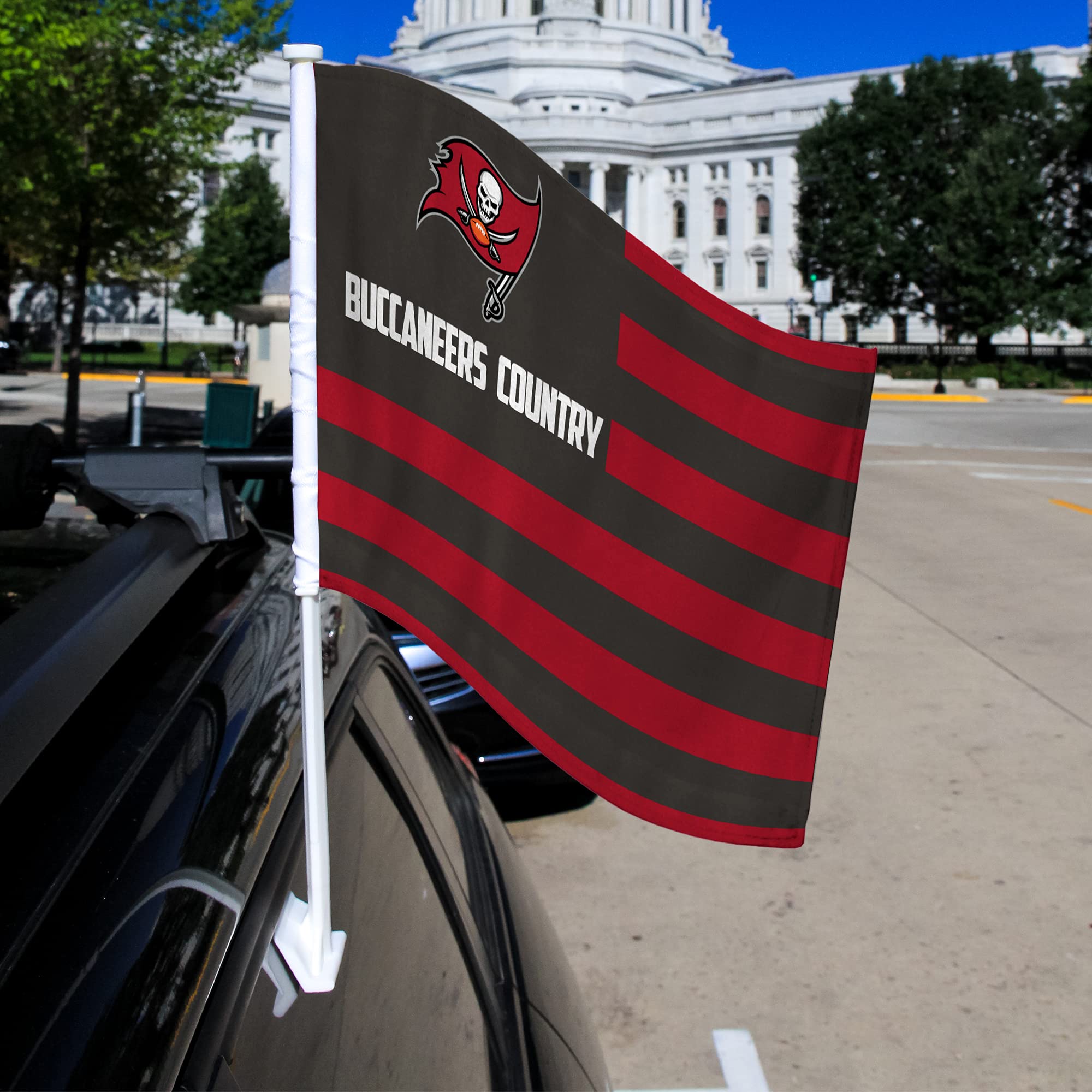 NFL Car Flag - Double Sided Rico Industries Team Logo Car Accessory for Game Day & Tailgating