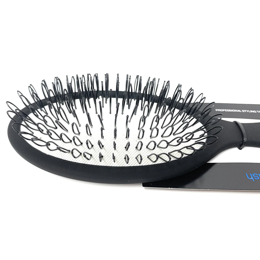 Scalpmaster Hair Extension Oval Cushion Brush - 11 Row Detangling Brush for Extensions & Weaves - Professional Styling Tool for Smooth, Tangle-Free Hair - Perfect for Salons & Home Use (Black, SC9303)